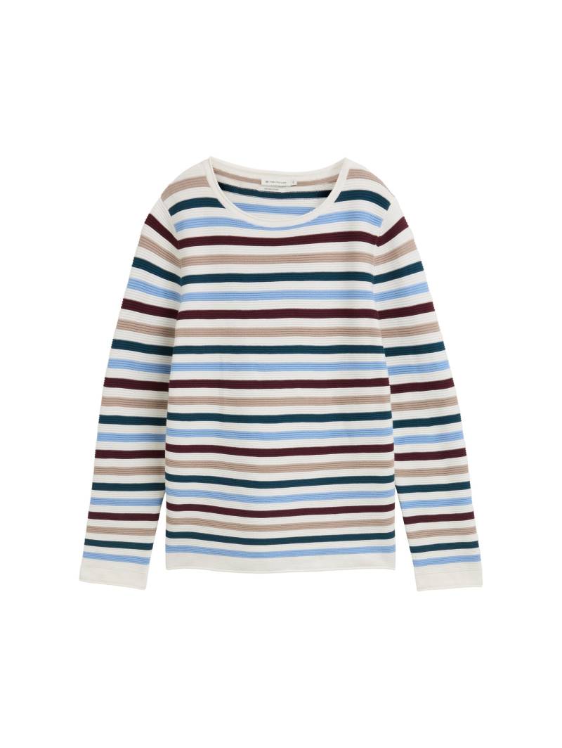 Tom Tailor - Strickpullover aus Bio-Baumwolle teal colored ottoman knit - Gr. - XXXL von Tom Tailor