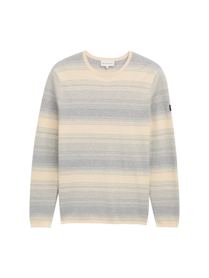 Tom Tailor - Strickpullover im Streifenmuster grey white stripe - Gr. - XXL von Tom Tailor