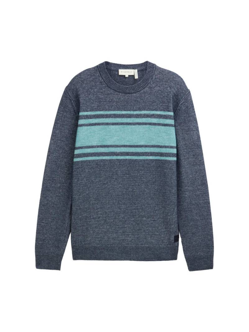 Tom Tailor - Strickpullover mit Colorblock-Streifen blau - Gr. - XXL von Tom Tailor
