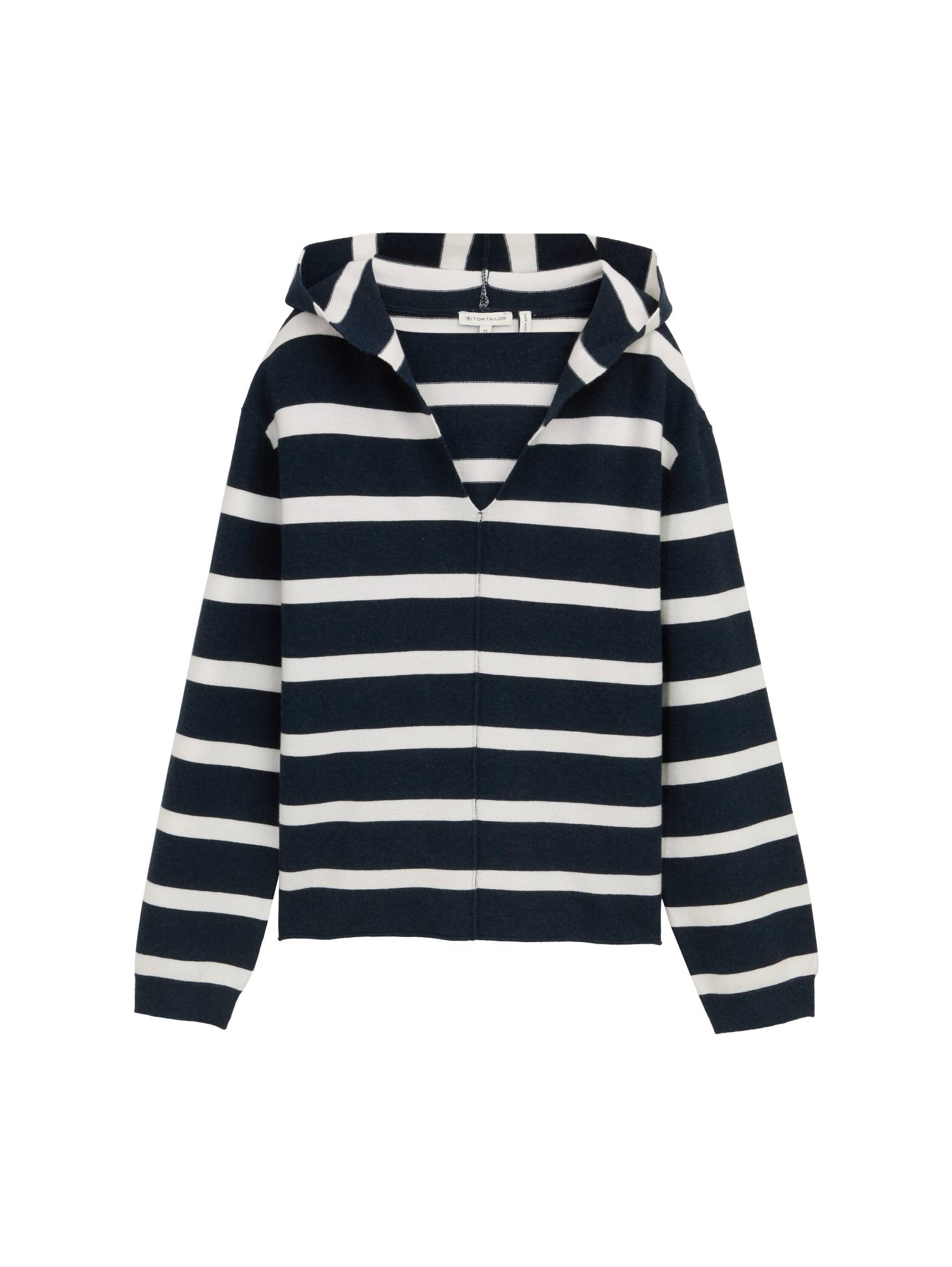 Tom Tailor - Strickpullover mit Kapuze big navy knit stripe - Gr. - XXL von Tom Tailor