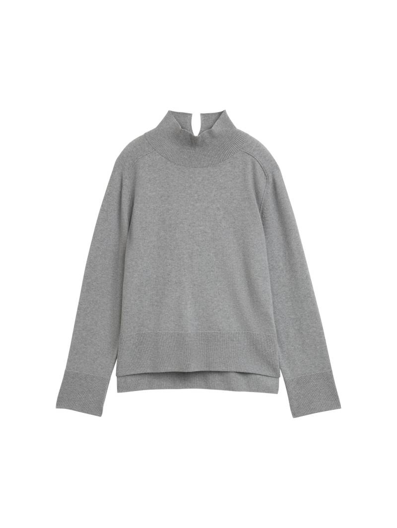 Tom Tailor - Strickpullover mit Kaschmir-Anteil medium silver grey melange - Gr. - S von Tom Tailor