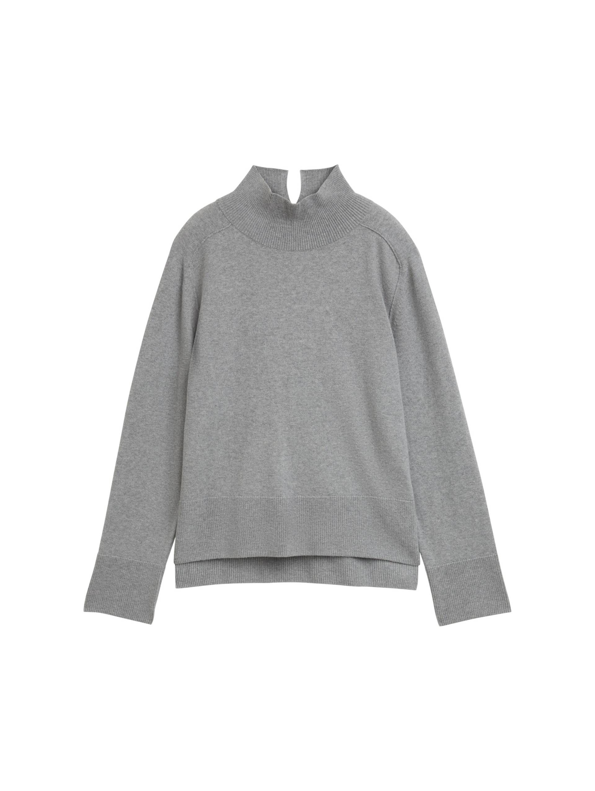 Tom Tailor - Strickpullover mit Kaschmir-Anteil medium silver grey melange - Gr. - XS von Tom Tailor