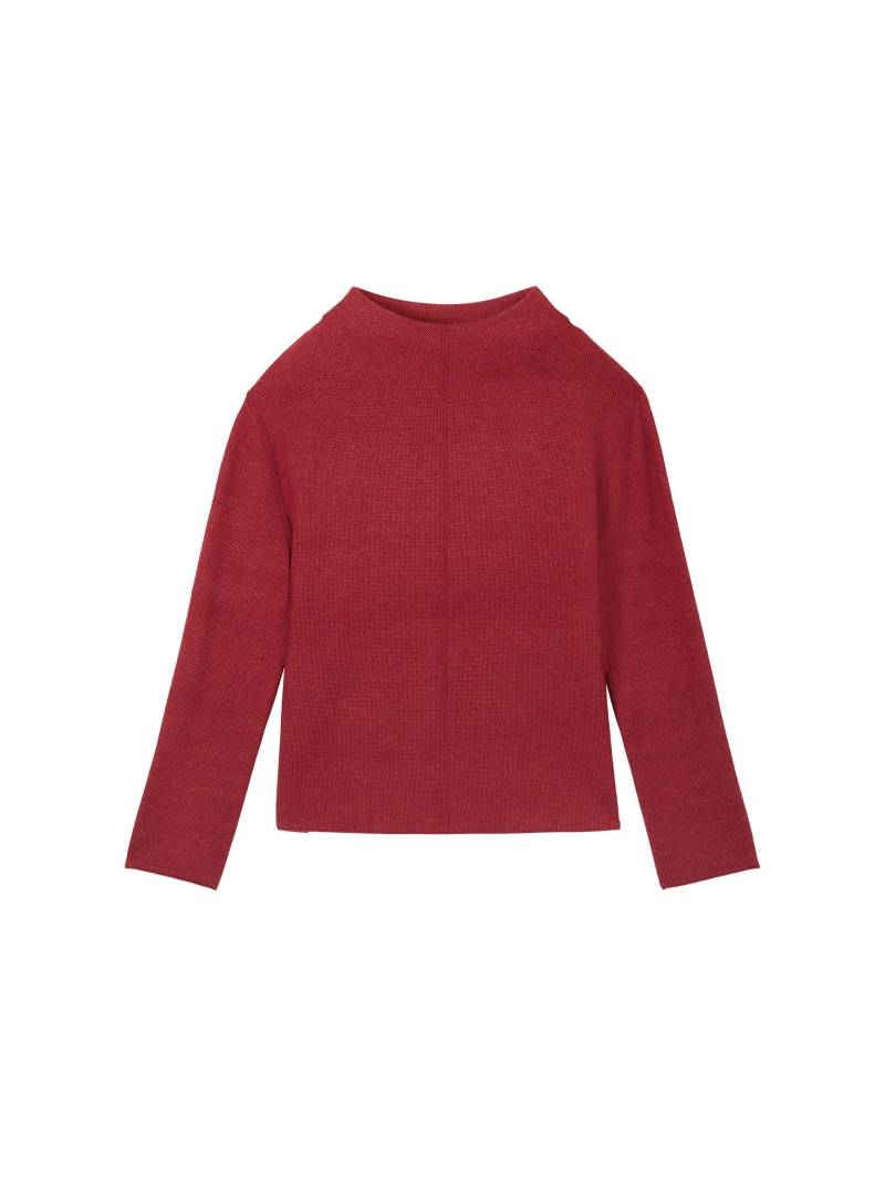 Tom Tailor - Strickpullover mit LENZING™ ECOVERO™ deep red melange - Gr. - XL von Tom Tailor