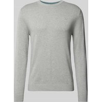 Tom Tailor Strickpullover mit Label-Stitching Modell 'BASIC' in Hellgrau, Größe XL von Tom Tailor