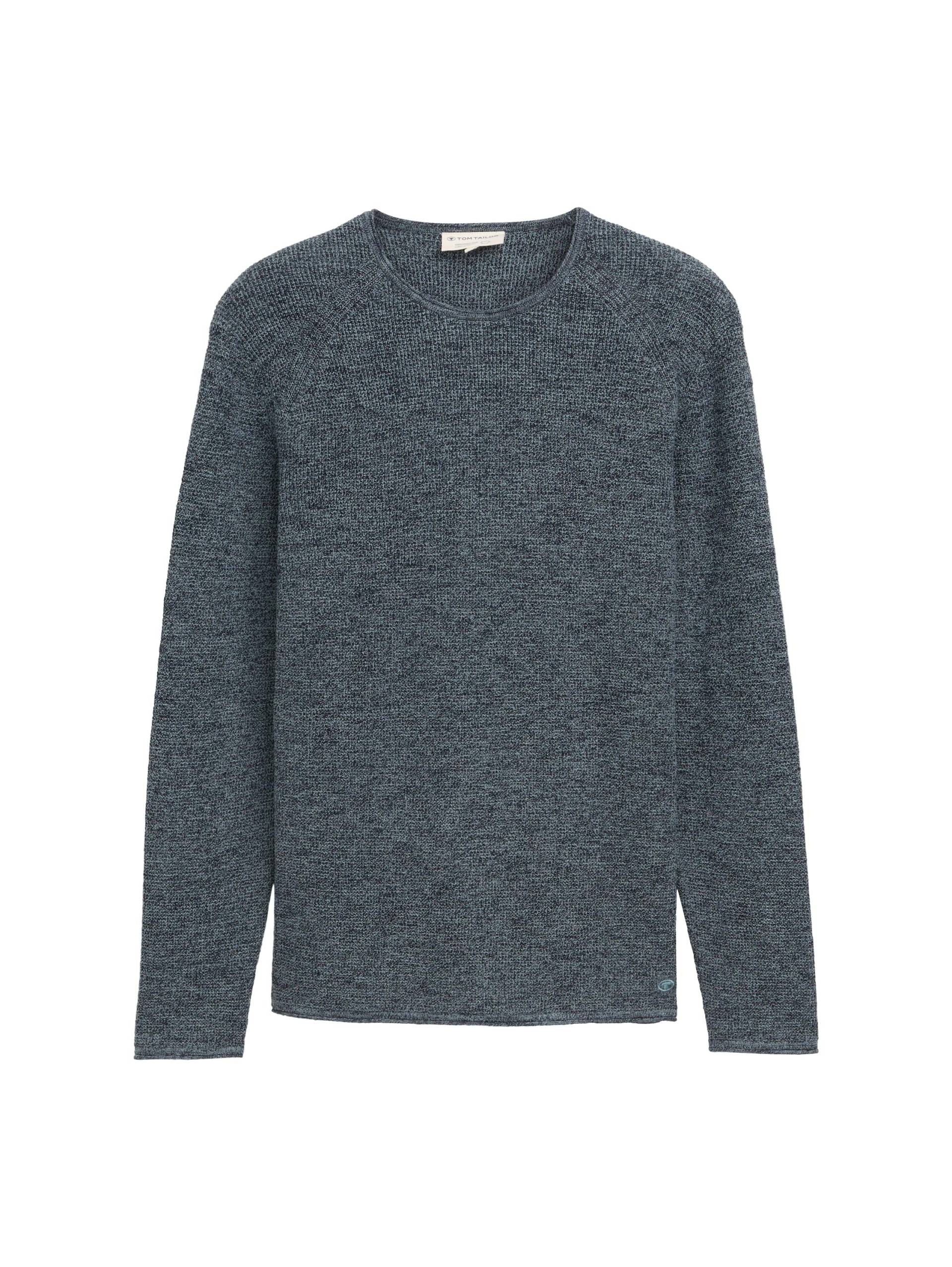 Tom Tailor - Strickpullover mit Muster grey mint navy towonte - Gr. - XXL von Tom Tailor