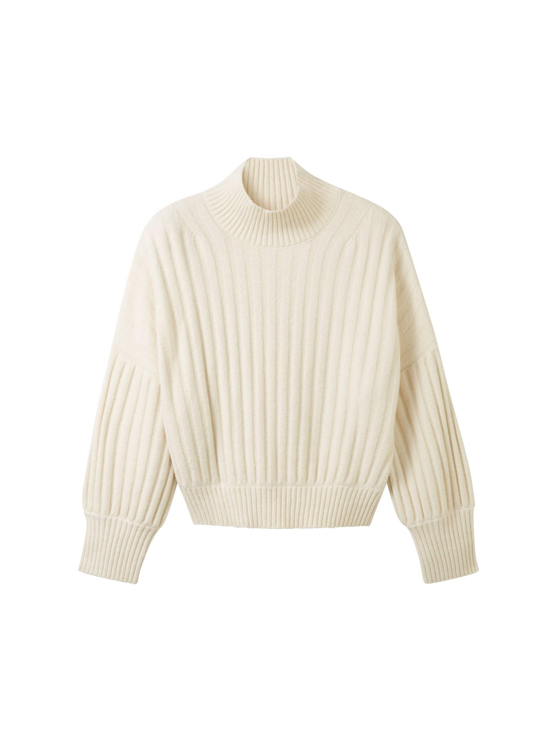 Tom Tailor - Strickpullover mit Rippstruktur soft beige melange - Gr. - XXL von Tom Tailor