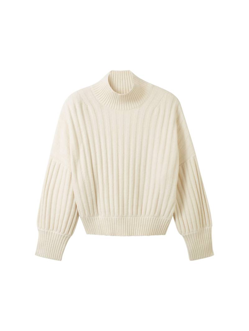 Tom Tailor - Strickpullover mit Rippstruktur soft beige melange - Gr. - XXL von Tom Tailor