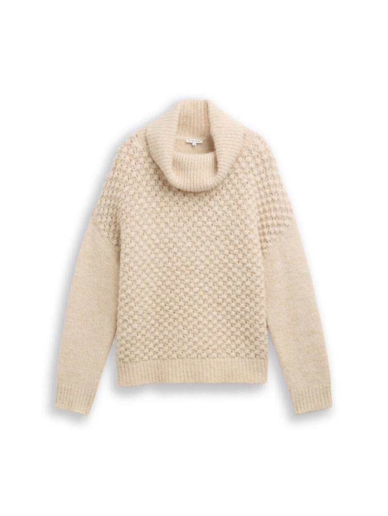 Tom Tailor - Strickpullover mit Rollkragen beige - Gr. - XS von Tom Tailor