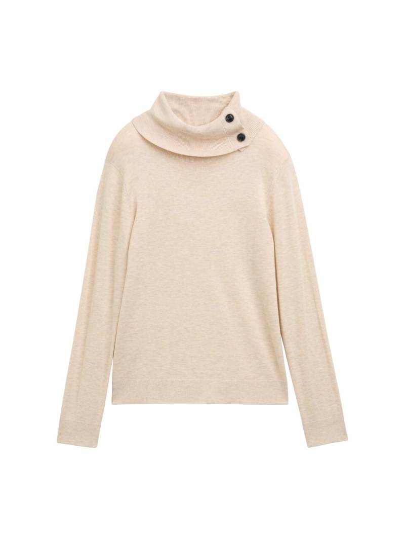 Tom Tailor - Strickpullover mit Rollkragen cargo beige melange - Gr. - L von Tom Tailor