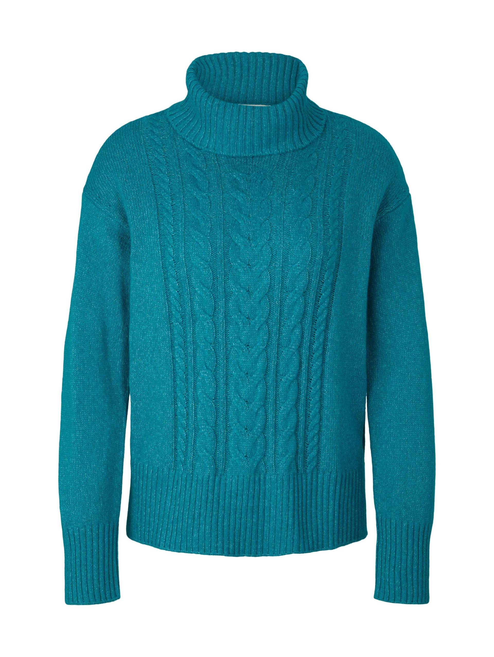 Tom Tailor - Strickpullover mit Rollkragen teal blue melange - Gr. - XXL von Tom Tailor