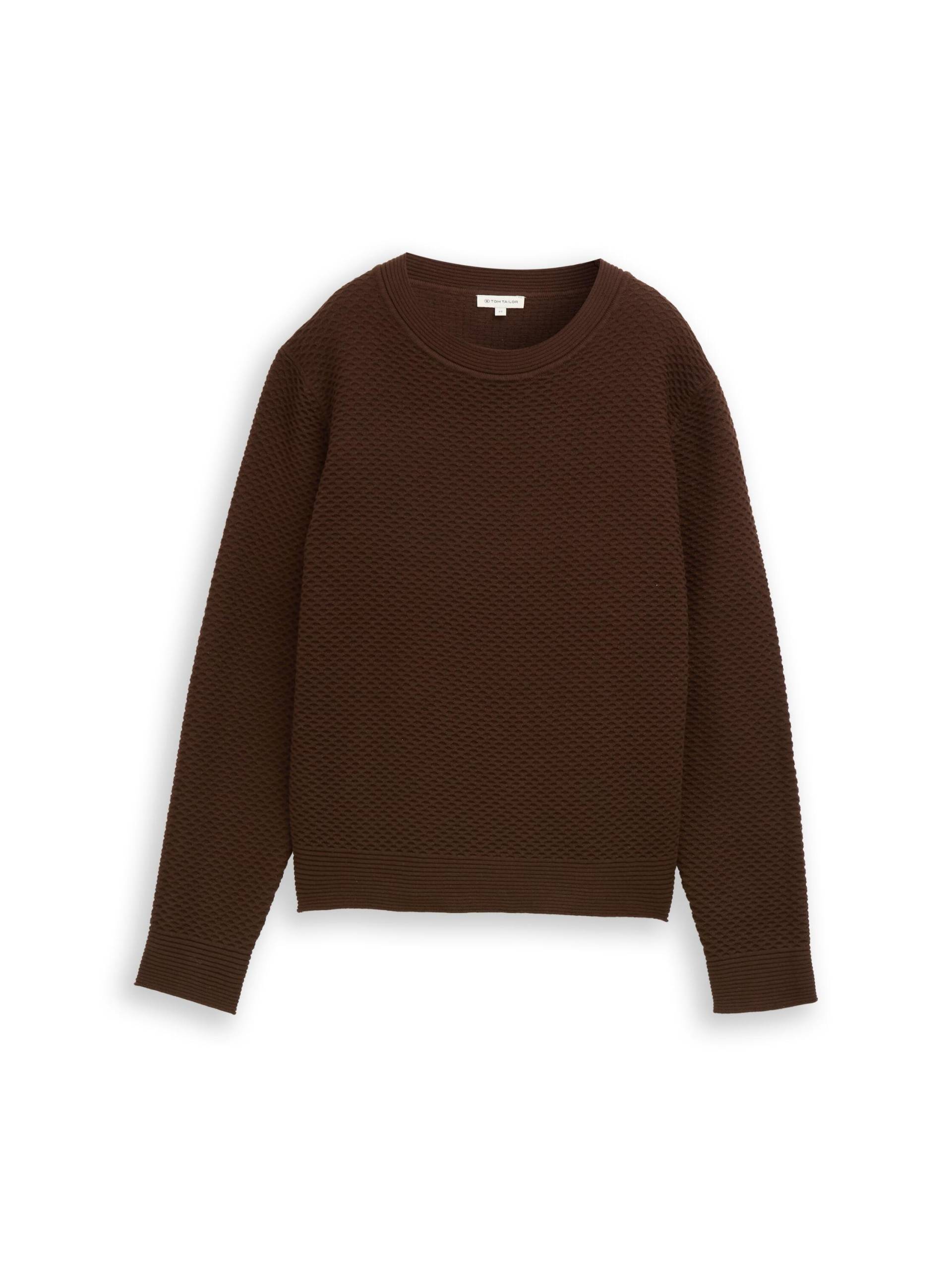 Tom Tailor - Strickpullover mit Rundhalsausschnitt dark pecan brown - Gr. - XXL von Tom Tailor