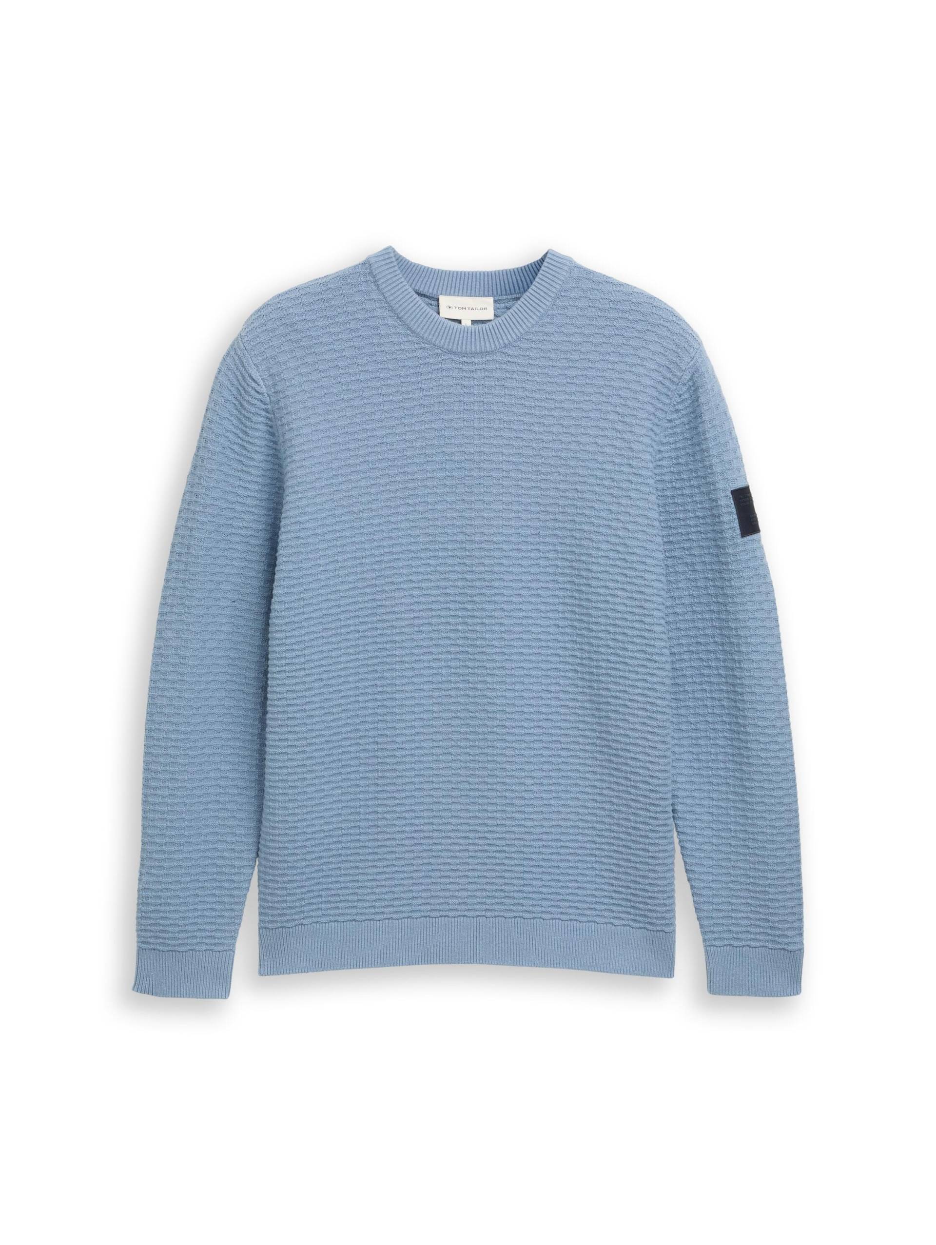 Tom Tailor - Strickpullover mit Rundhalsausschnitt faded denim blue - Gr. - L von Tom Tailor