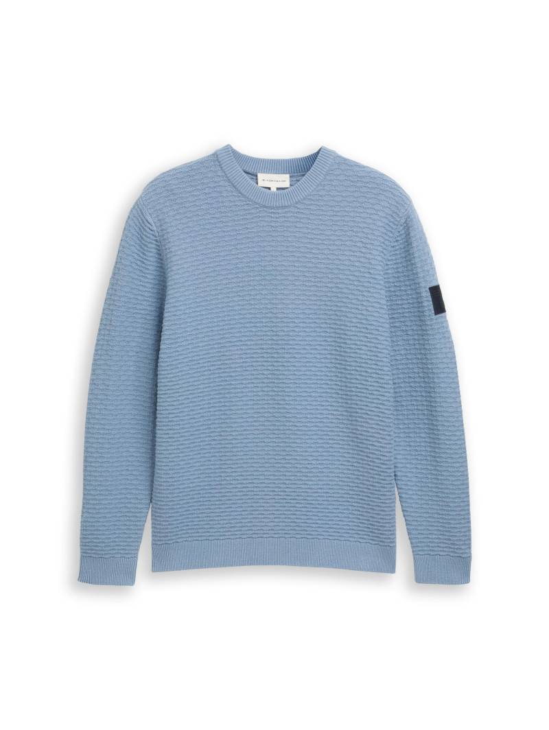Tom Tailor - Strickpullover mit Rundhalsausschnitt faded denim blue - Gr. - XL von Tom Tailor