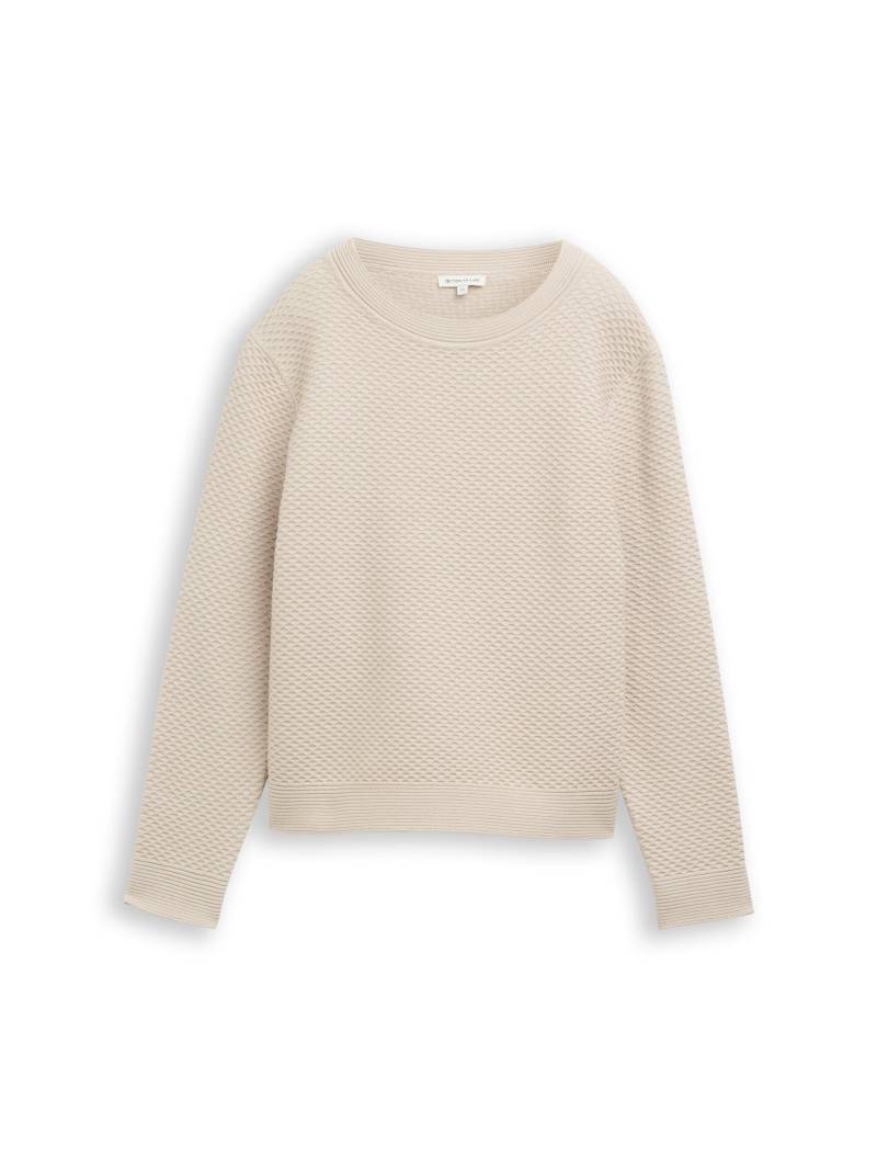 Tom Tailor - Strickpullover mit Rundhalsausschnitt sand stone beige - Gr. - S von Tom Tailor