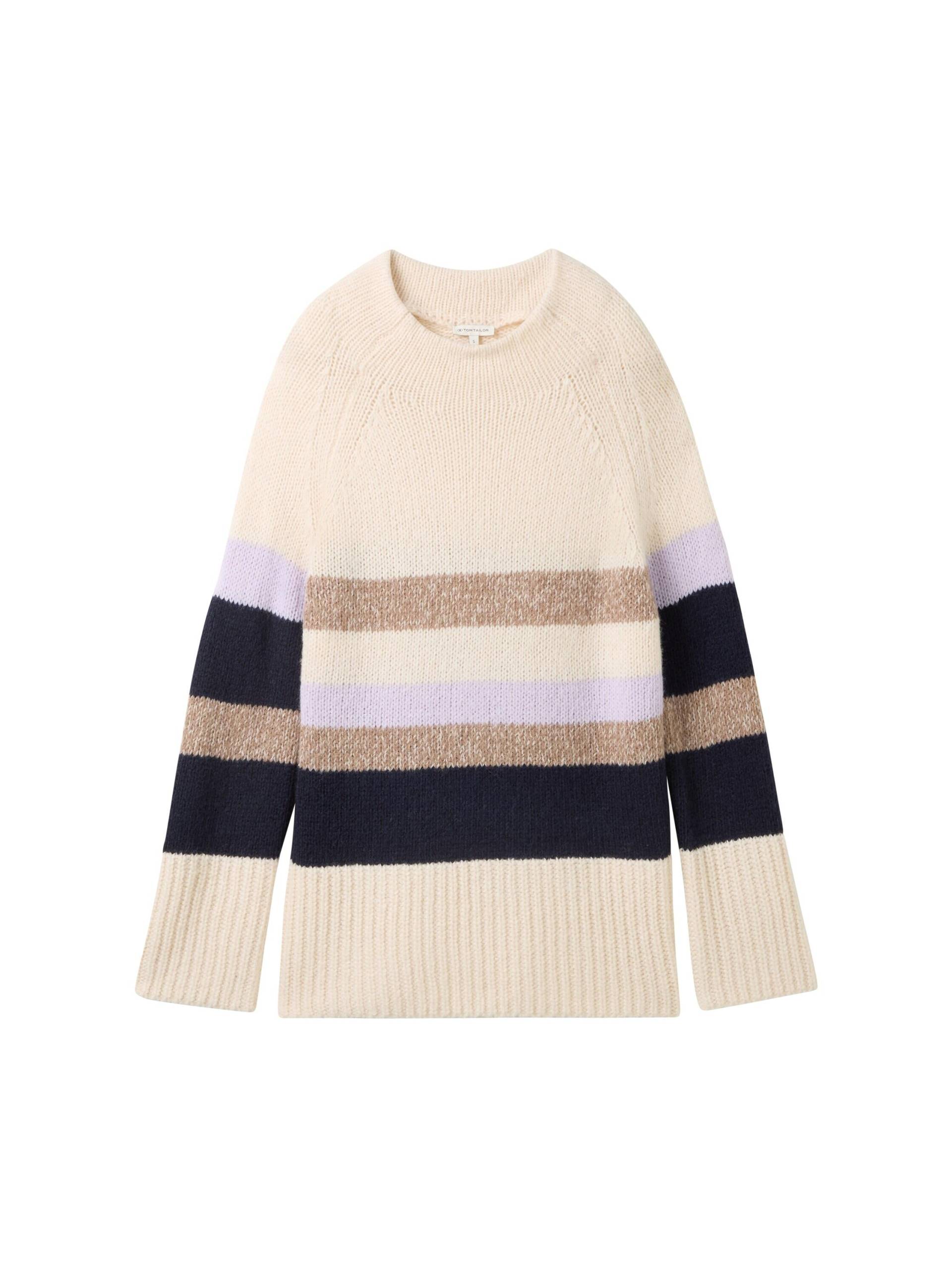 Tom Tailor - Strickpullover mit Streifenmuster knit colorblock stripe - Gr. - L von Tom Tailor