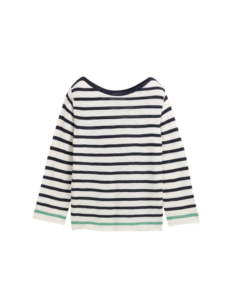 Tom Tailor - Strickpullover mit Streifenmuster offwhite green navy stripe - Gr. - XL von Tom Tailor