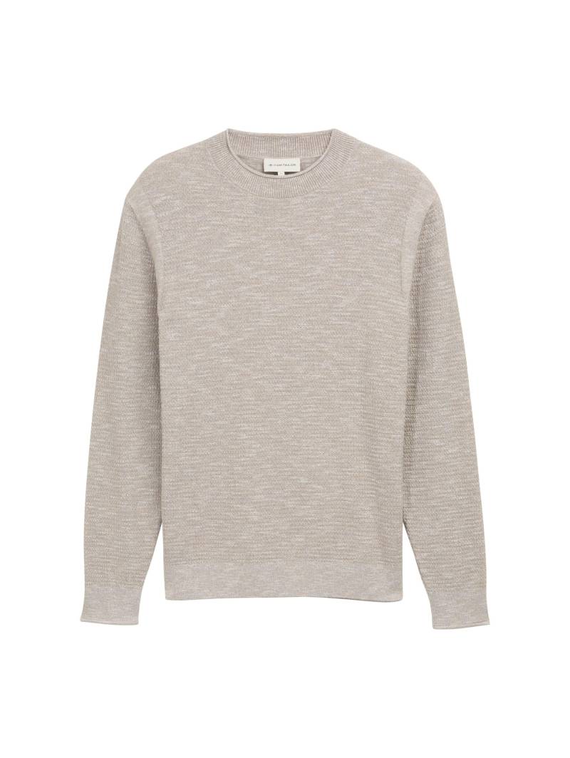 Tom Tailor - Strickpullover mit Struktur beige grey multicolor - Gr. - XXL von Tom Tailor