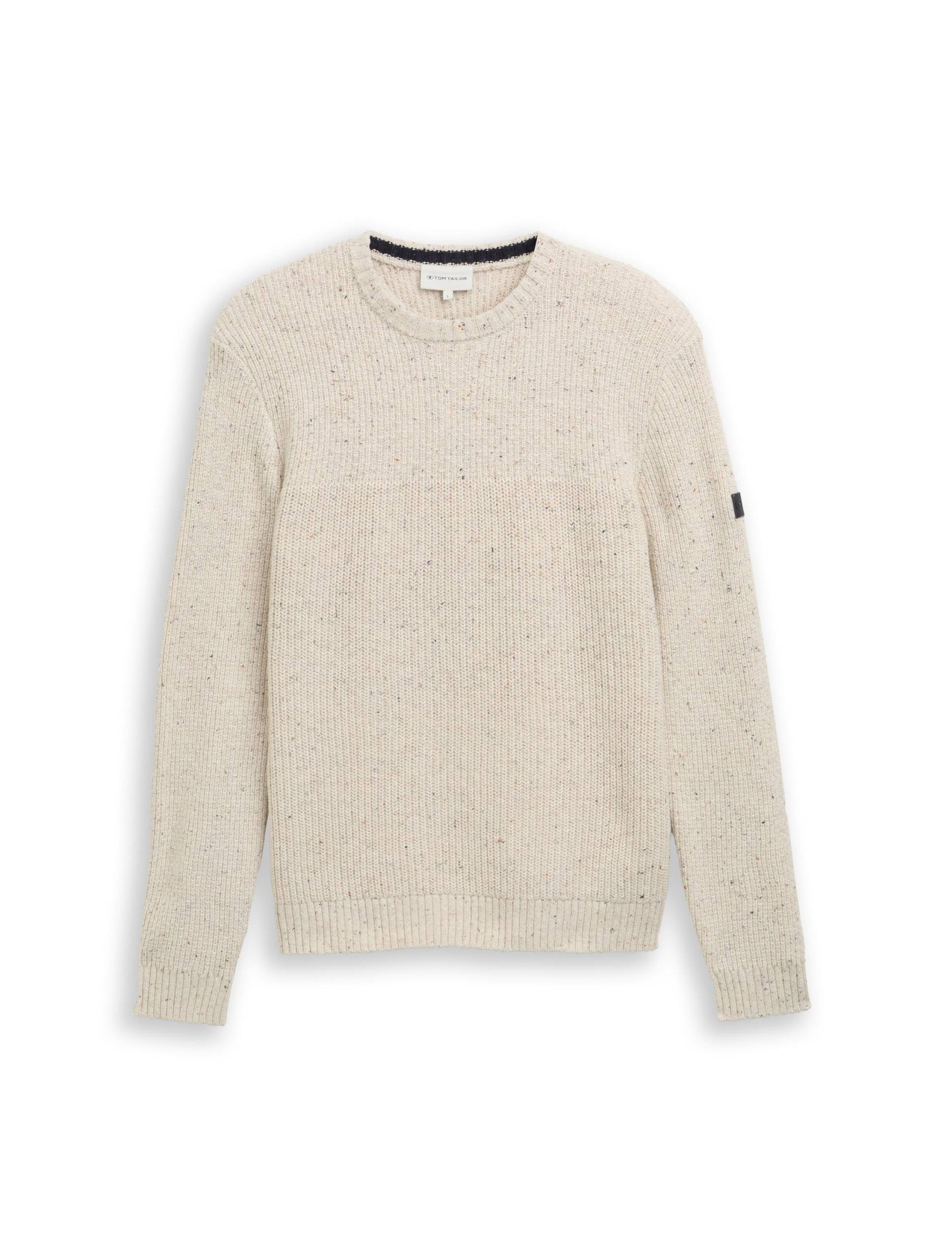 Tom Tailor - Strickpullover mit Strukturmix offwhite melange multi neps - Gr. - XXL von Tom Tailor