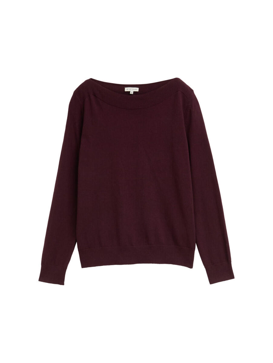 Tom Tailor - Strickpullover mit U-Boot-Ausschnitt rot - Gr. - L von Tom Tailor