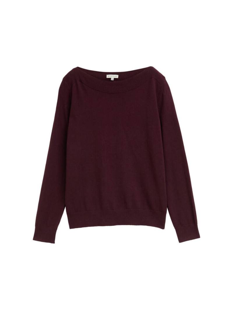 Tom Tailor - Strickpullover mit U-Boot-Ausschnitt rot - Gr. - L von Tom Tailor