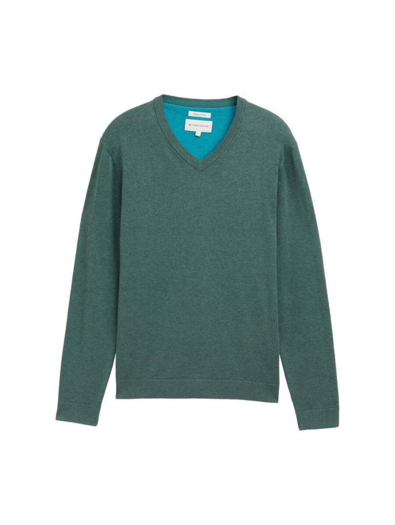Tom Tailor - Strickpullover mit V-Ausschnitt grün - Gr. - XL von Tom Tailor