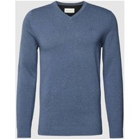 Tom Tailor Strickpullover mit V-Ausschnitt in Rauchblau, Größe XL von Tom Tailor