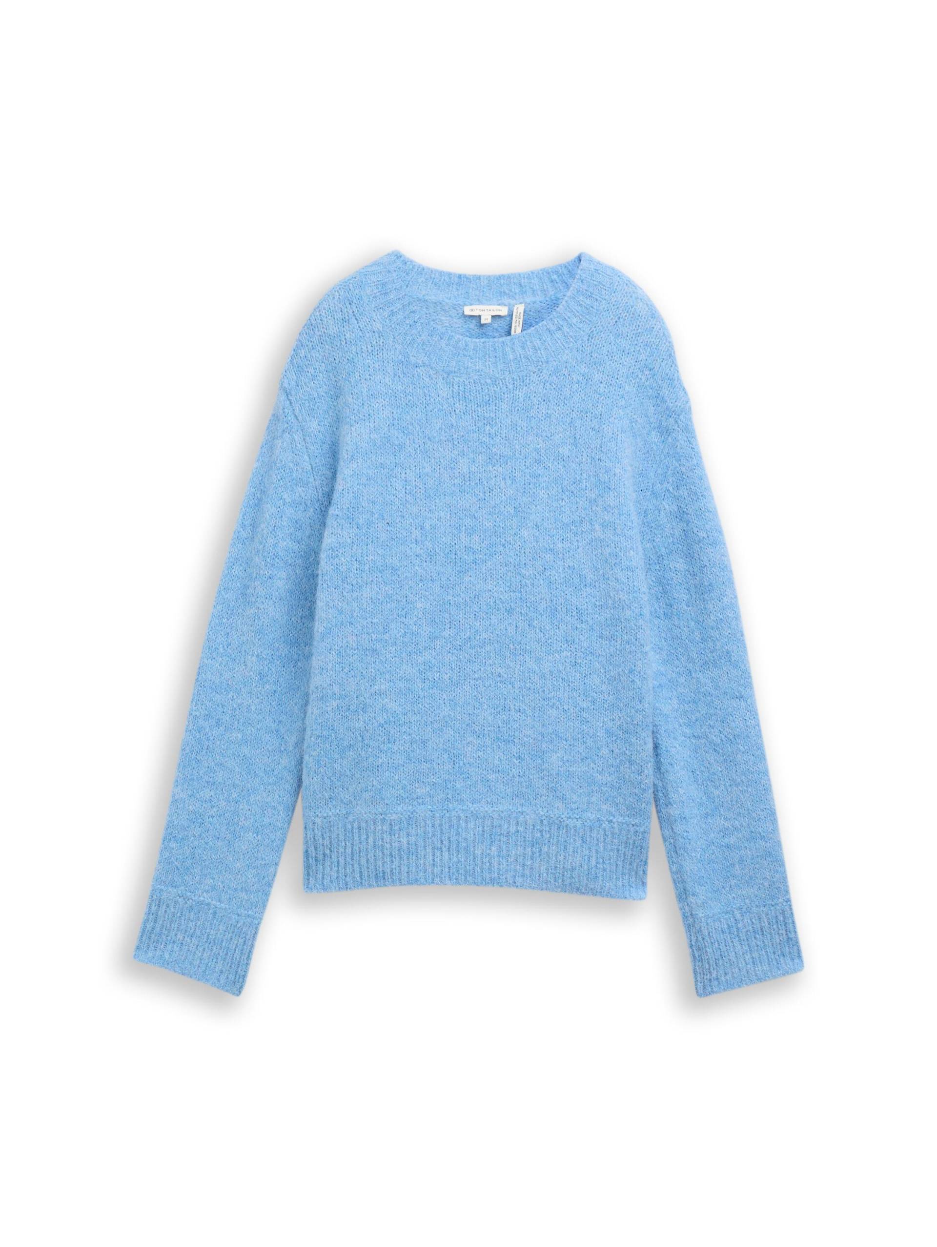 Tom Tailor - Strickpullover mit Wollanteil light fjord blue melange - Gr. - XXL von Tom Tailor