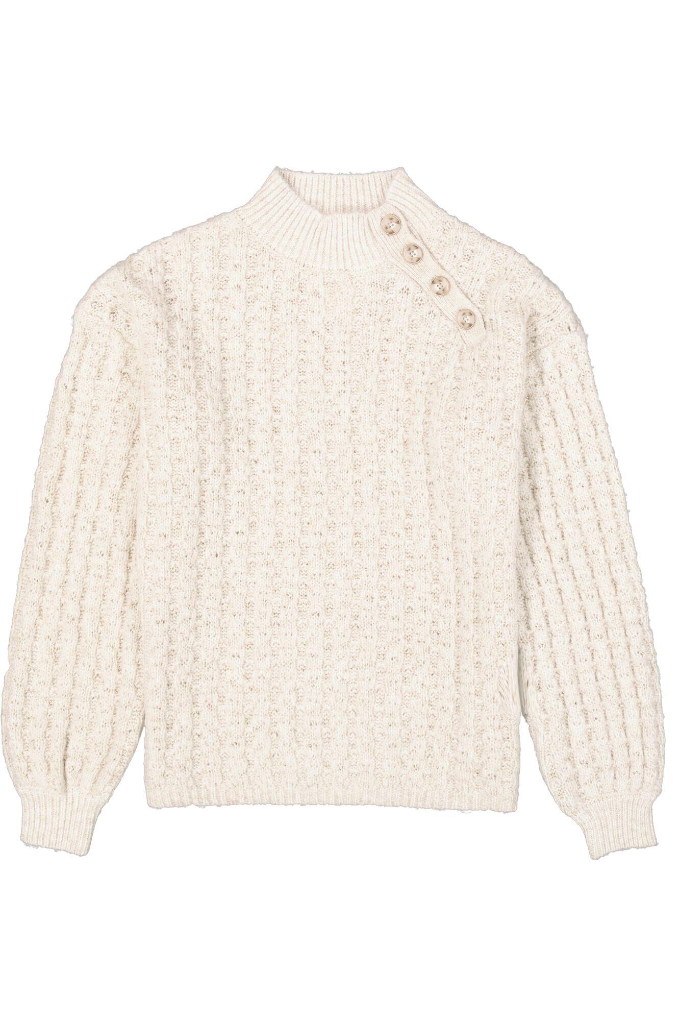 Tom Tailor - Strickpullover mit Zopfmuster brown offwhite plated - Gr. - L von Tom Tailor