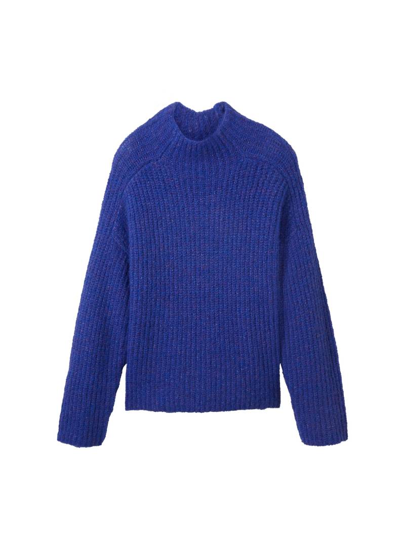Tom Tailor - Strickpullover mit recyceltem Polyester crest blue melange - Gr. - L von Tom Tailor