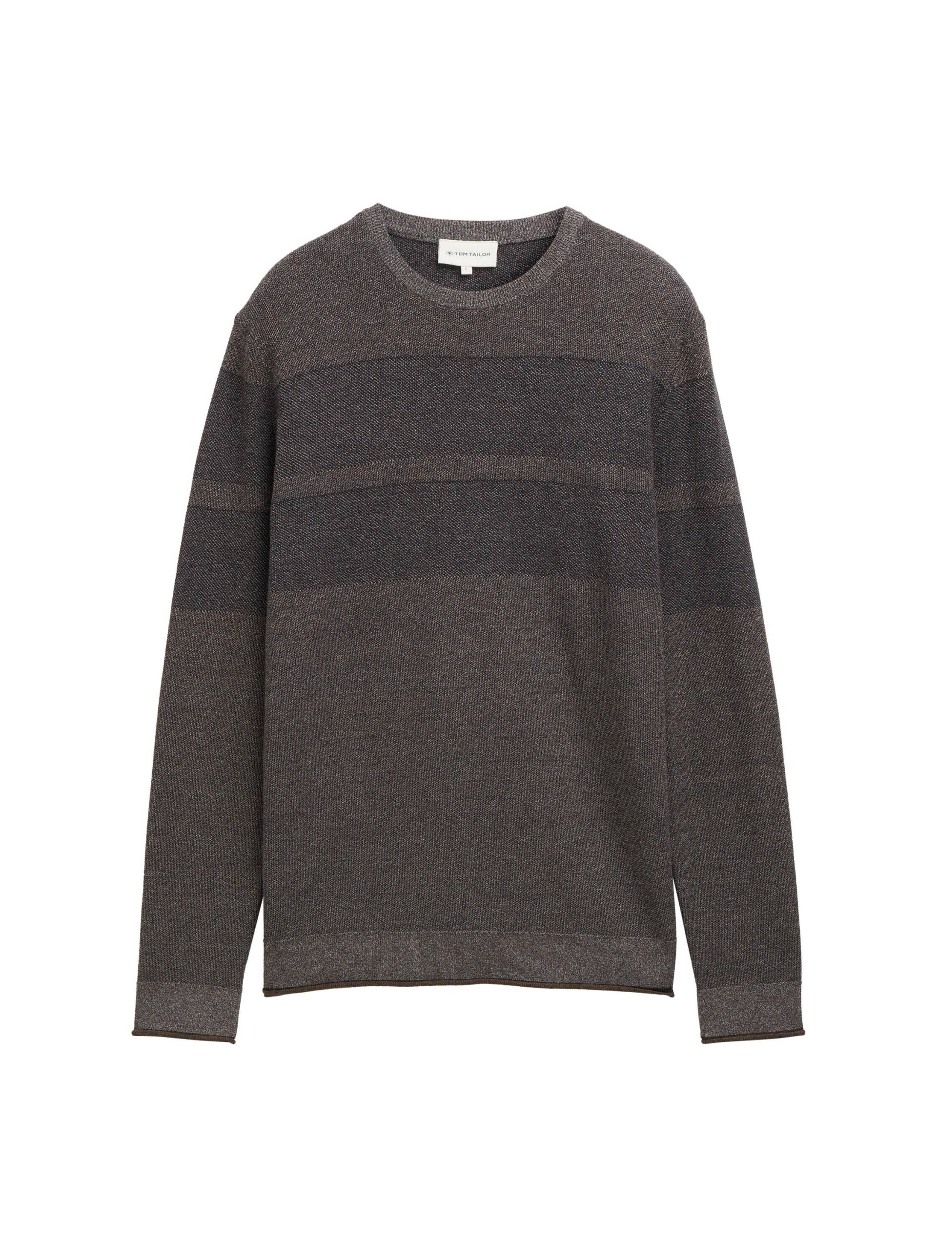 Tom Tailor - Strickpullover mit tonalen Streifen navy cognac cream multi color - Gr. - S von Tom Tailor