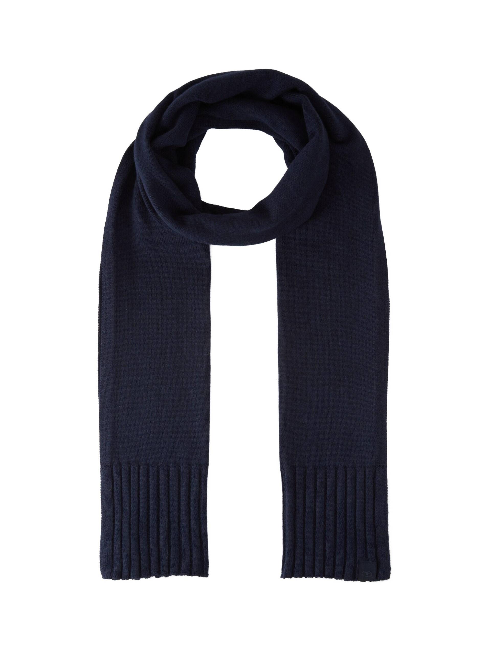 Tom Tailor - Strickschal mit Rippstruktur knitted navy melange - Gr. - OS von Tom Tailor