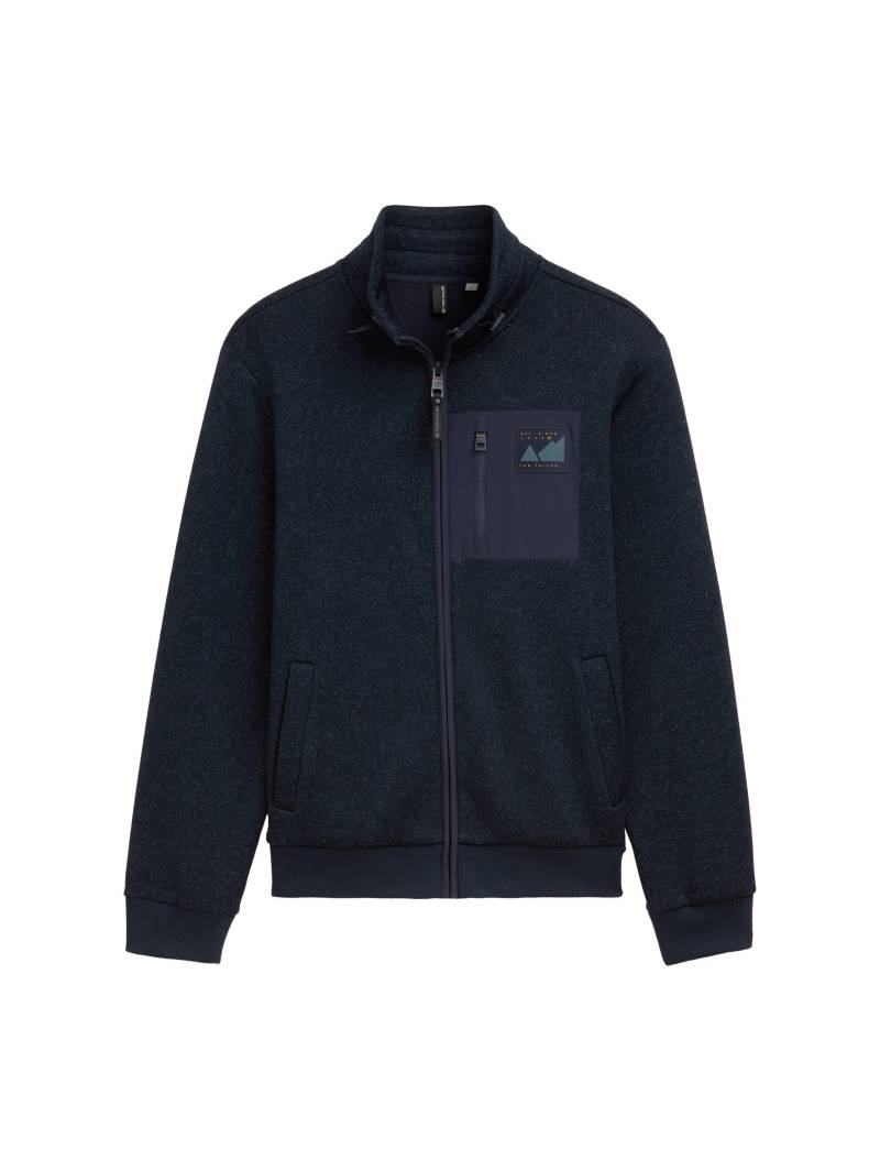 Tom Tailor - Sweatjacke aus Fleece navy melange structure - Gr. - XL von Tom Tailor