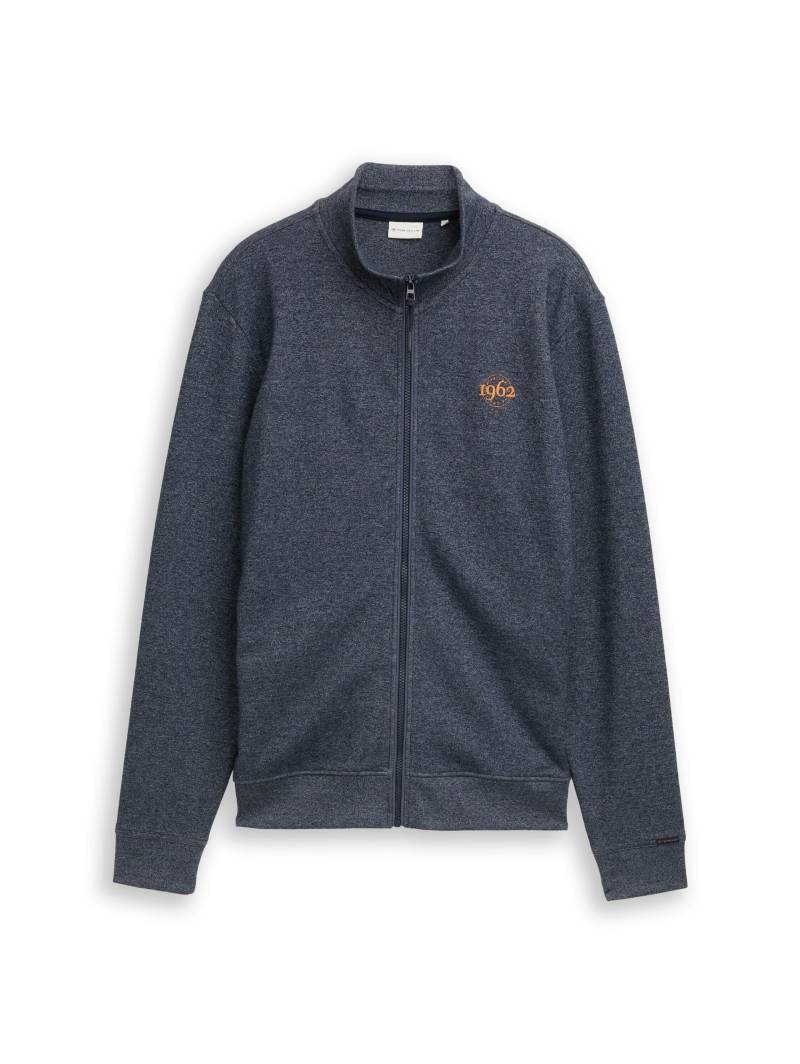Tom Tailor - Sweatjacke in Melange-Optik navy fine yd stripe - Gr. - L von Tom Tailor