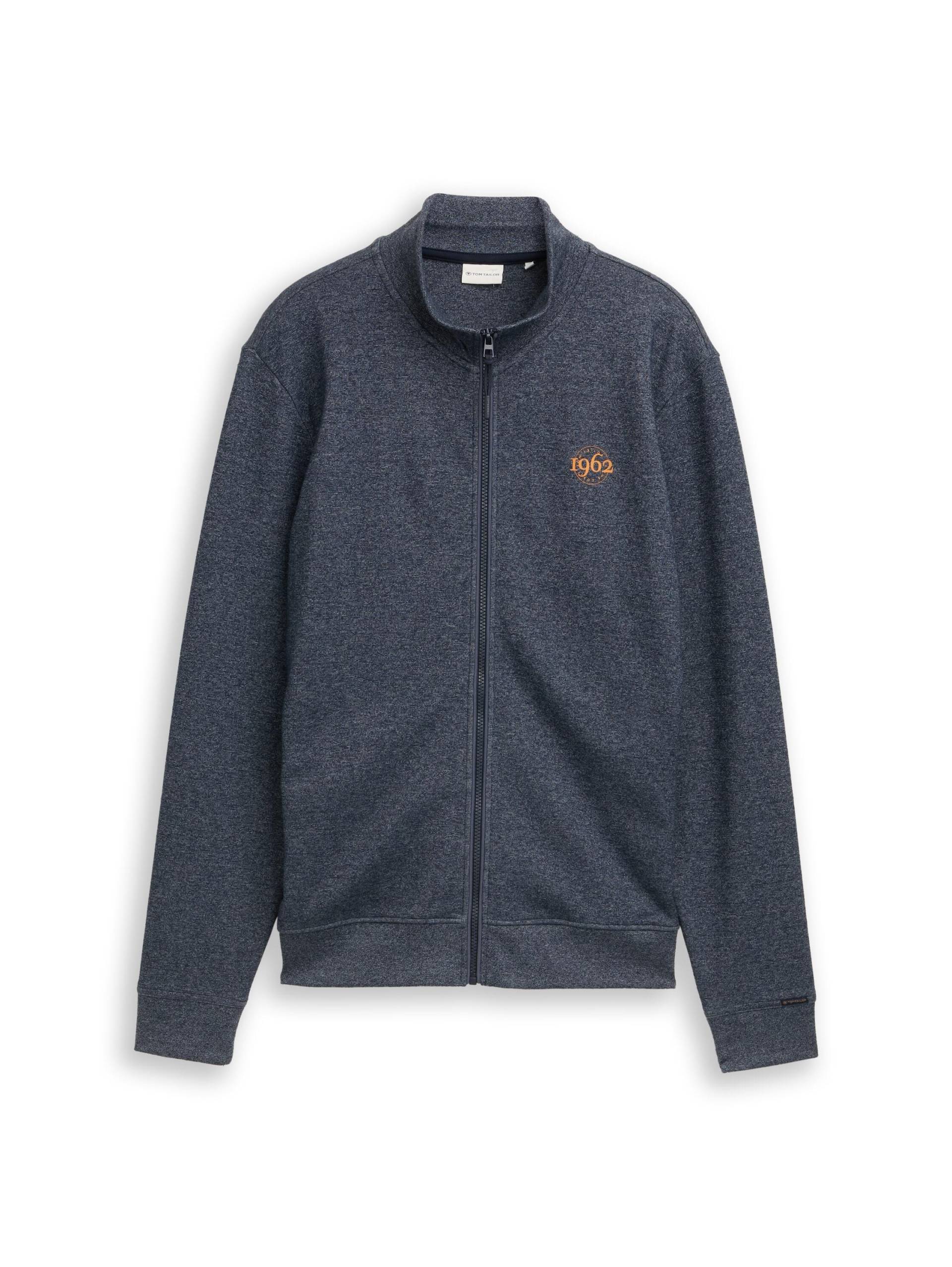 Tom Tailor - Sweatjacke in Melange-Optik navy fine yd stripe - Gr. - XL von Tom Tailor