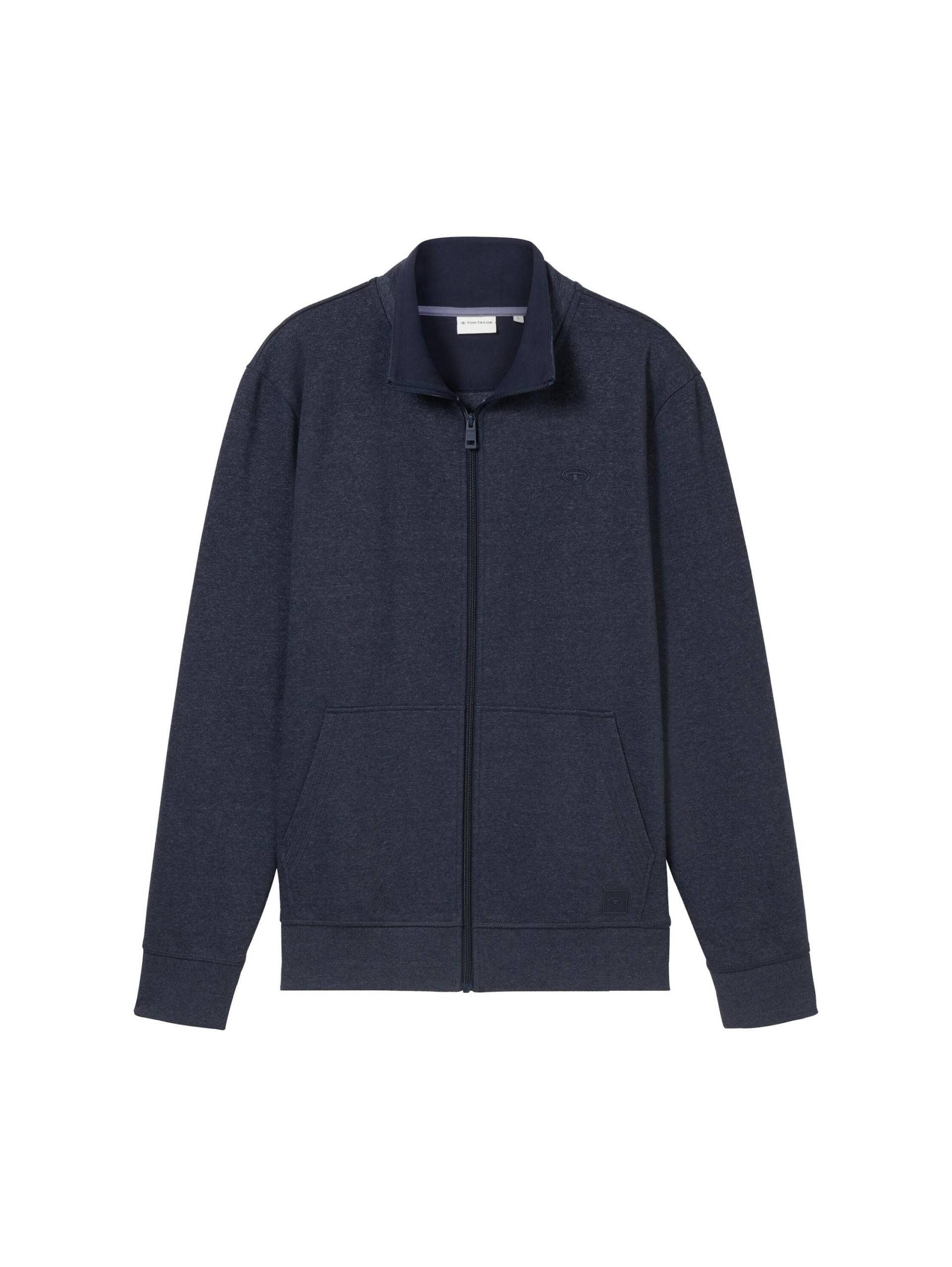 Tom Tailor - Sweatjacke in Melange Optik sky captain blue white melange - Gr. - XXL von Tom Tailor
