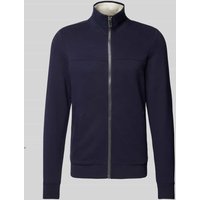 Tom Tailor Sweatjacke in unifarbenem Design mit Reißverschluss in Dunkelblau, Größe L von Tom Tailor