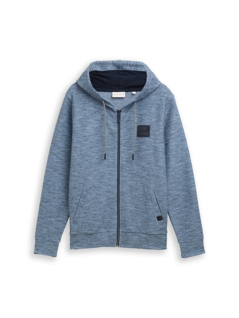 Tom Tailor - Sweatjacke mit Kapuze denim blue structured melange - Gr. - XXL von Tom Tailor