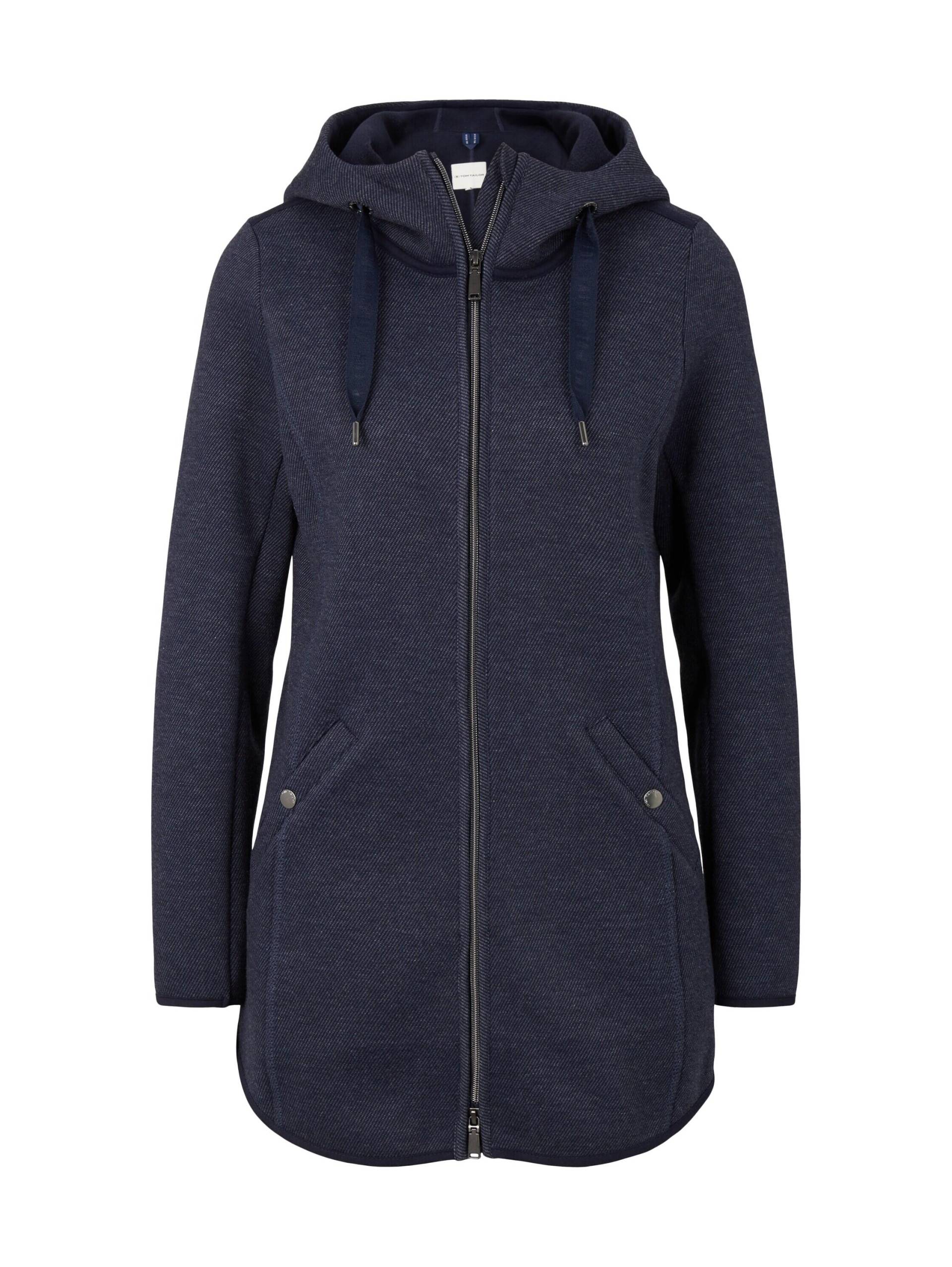 Tom Tailor - Sweatjacke mit Kapuze navy twill structure - Gr. - S von Tom Tailor