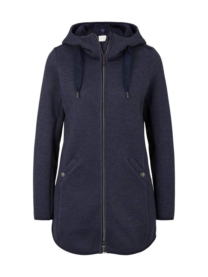 Tom Tailor - Sweatjacke mit Kapuze navy twill structure - Gr. - XS von Tom Tailor