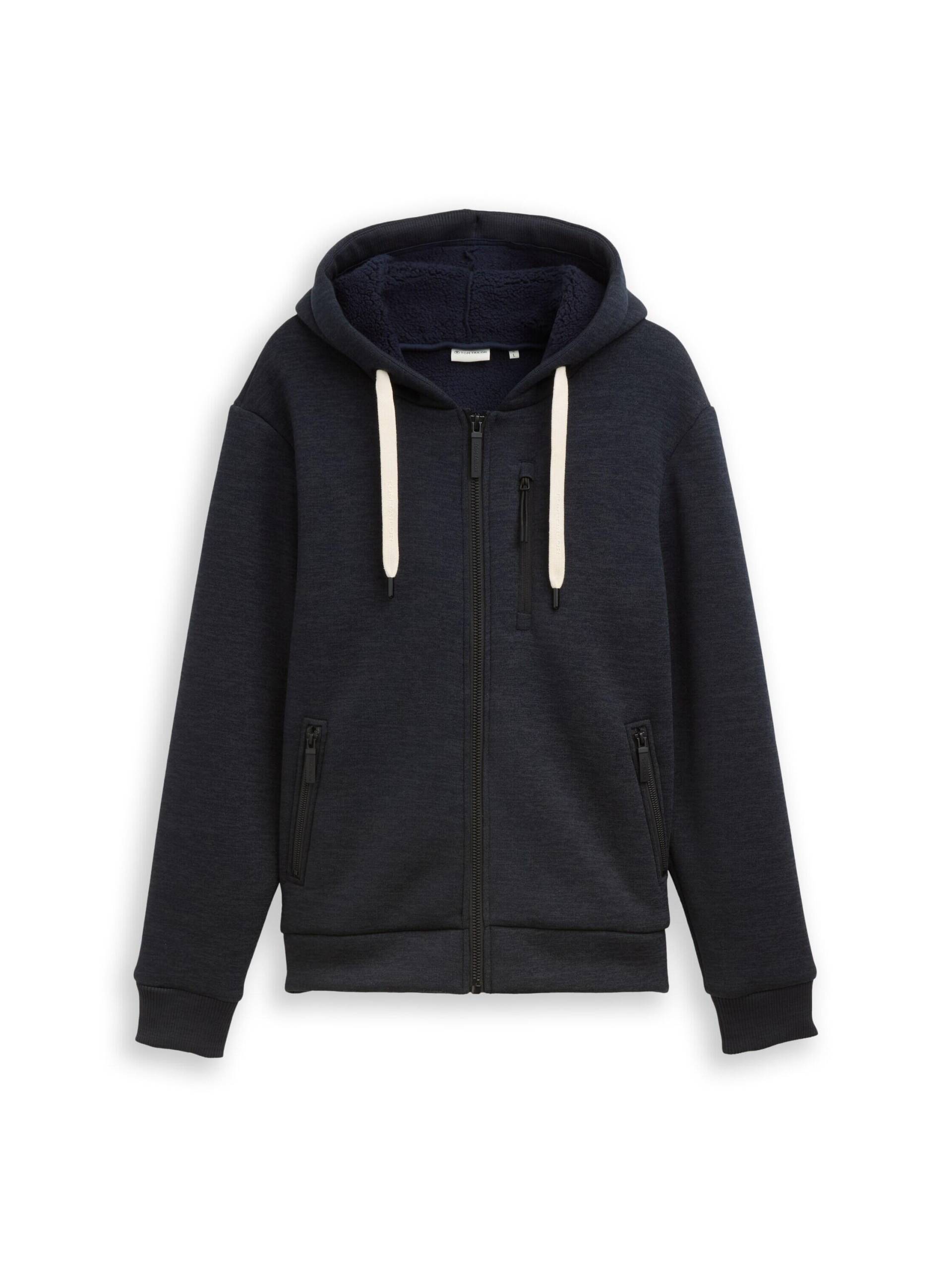 Tom Tailor - Sweatjacke mit Reißverschluss navy tonal streaky inject - Gr. - M von Tom Tailor
