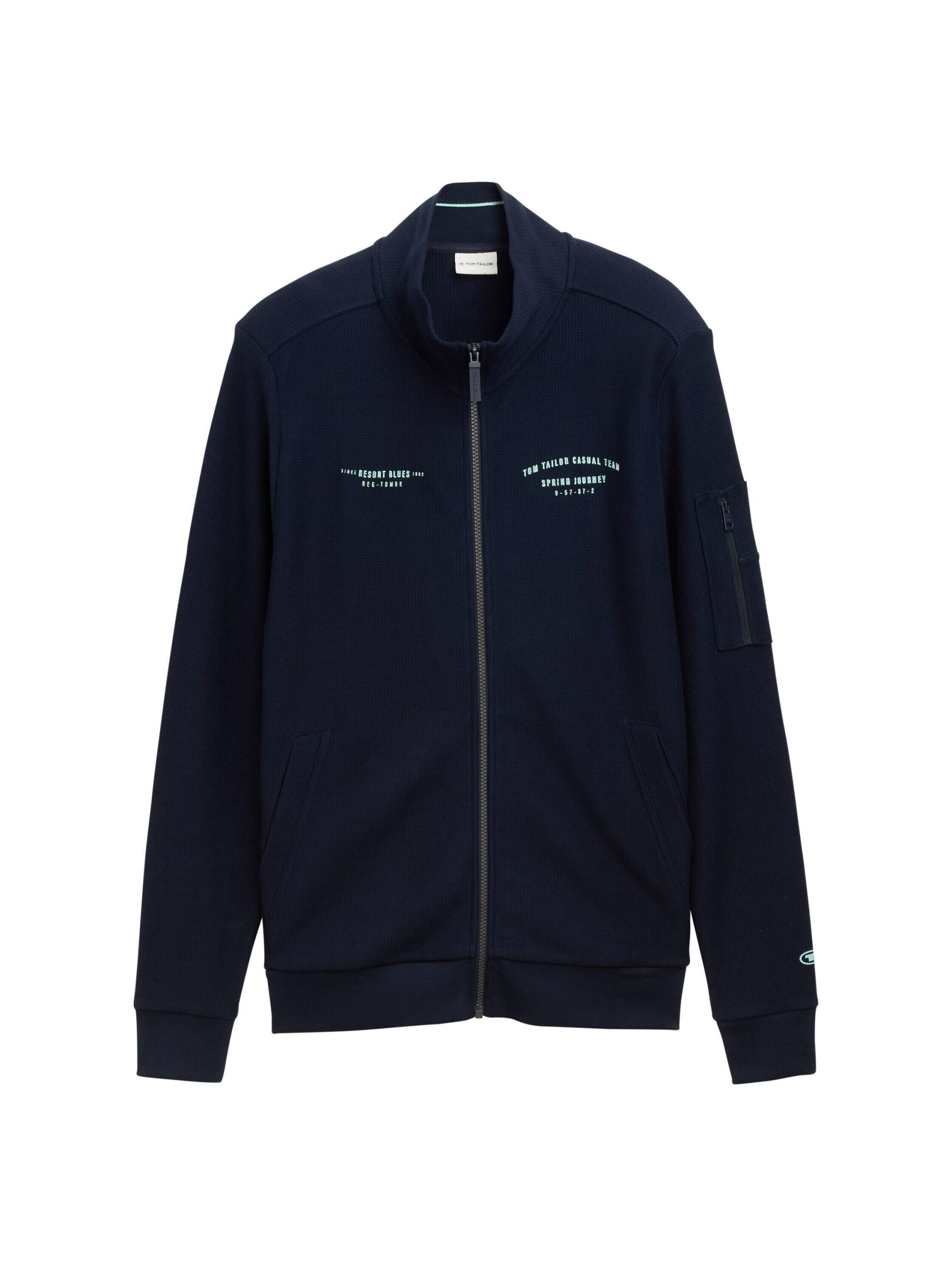 Tom Tailor - Sweatjacke mit Stehkragen sky captain blue - Gr. - XXXL von Tom Tailor