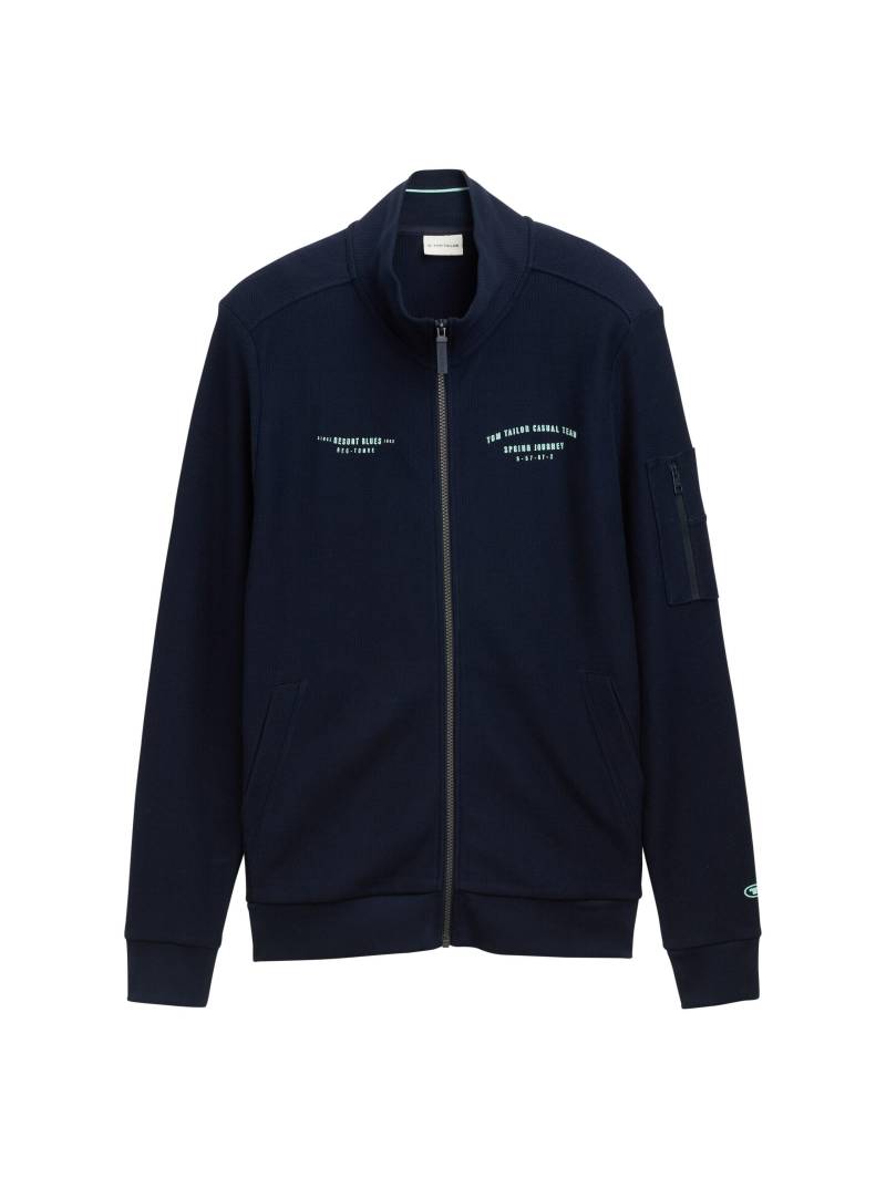 Tom Tailor - Sweatjacke mit Stehkragen sky captain blue - Gr. - XXXL von Tom Tailor