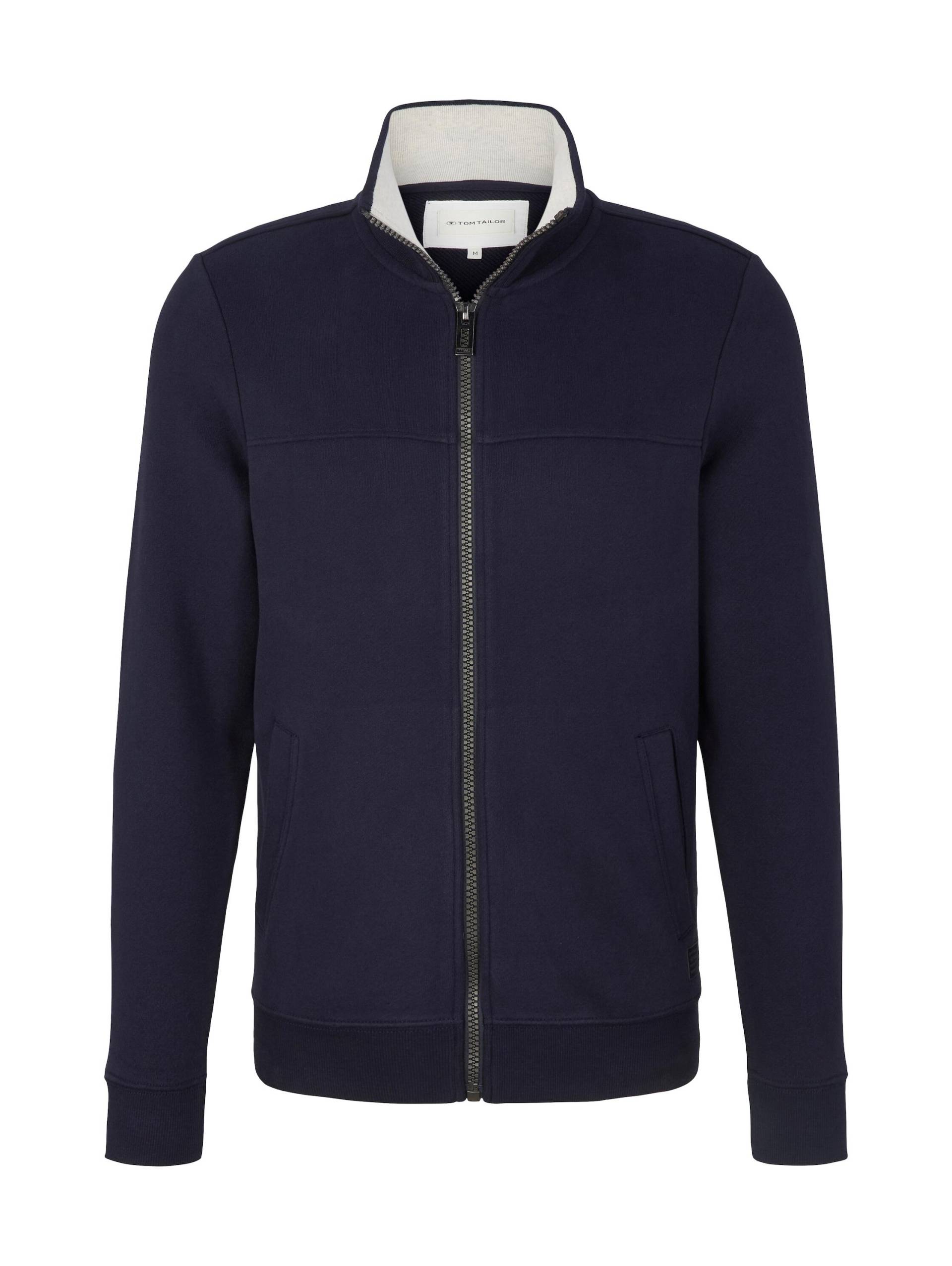 Tom Tailor - Sweatjacke mit Ziernaht knitted navy - Gr. - XXXL von Tom Tailor