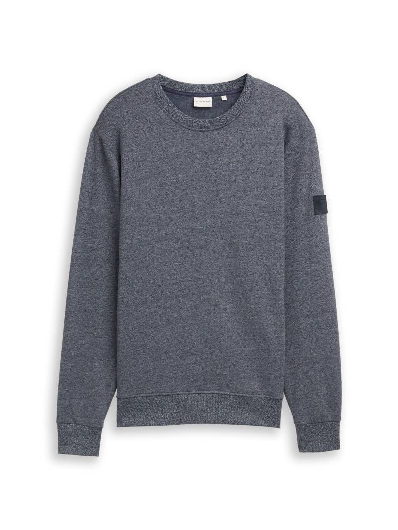 Tom Tailor - Sweatshirt in Melange-Optik navy grindle structure - Gr. - XXL von Tom Tailor