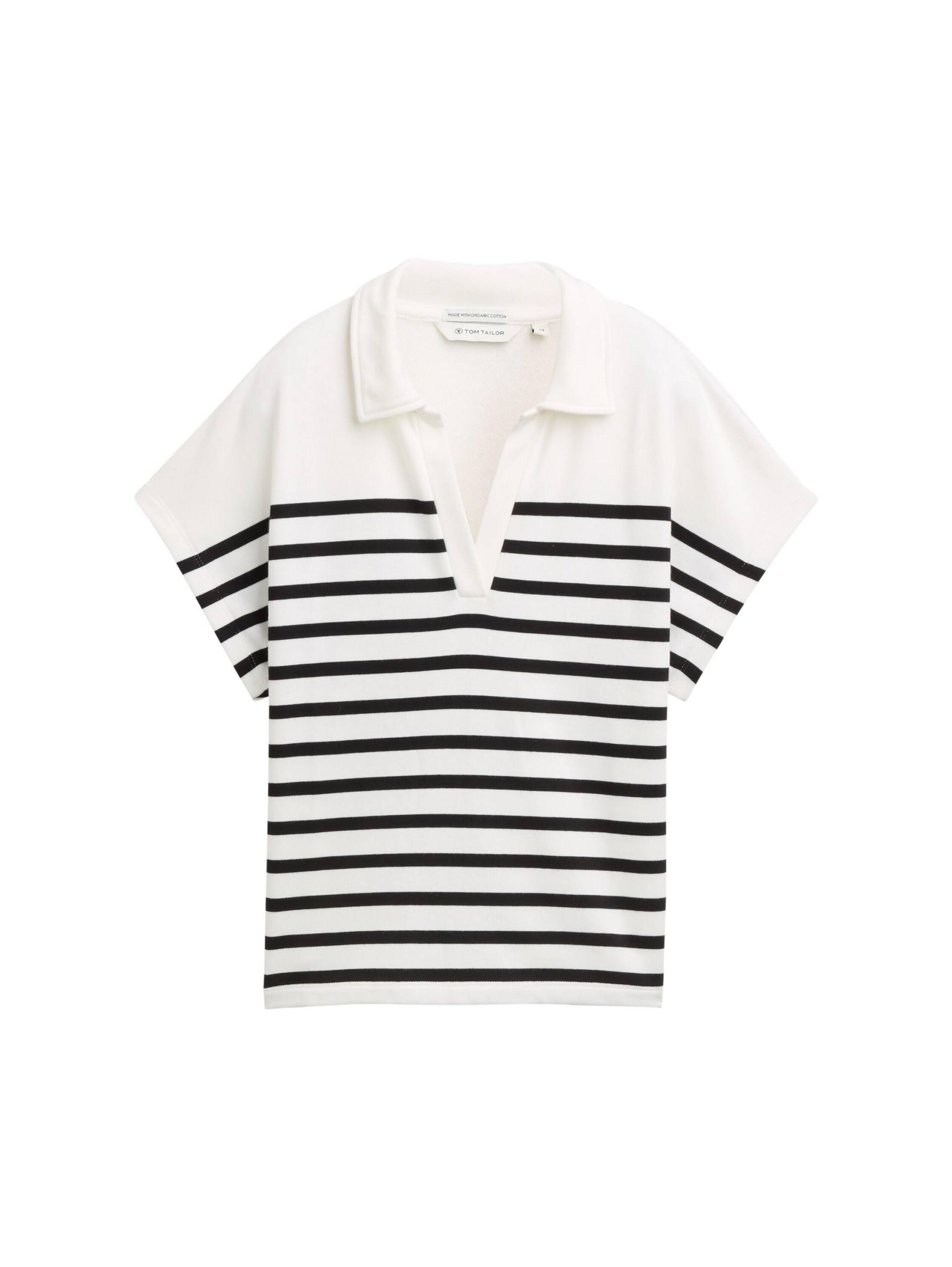 Tom Tailor - Sweatshirt in Polo-Optik offwhite navy stripe - Gr. - XXL von Tom Tailor