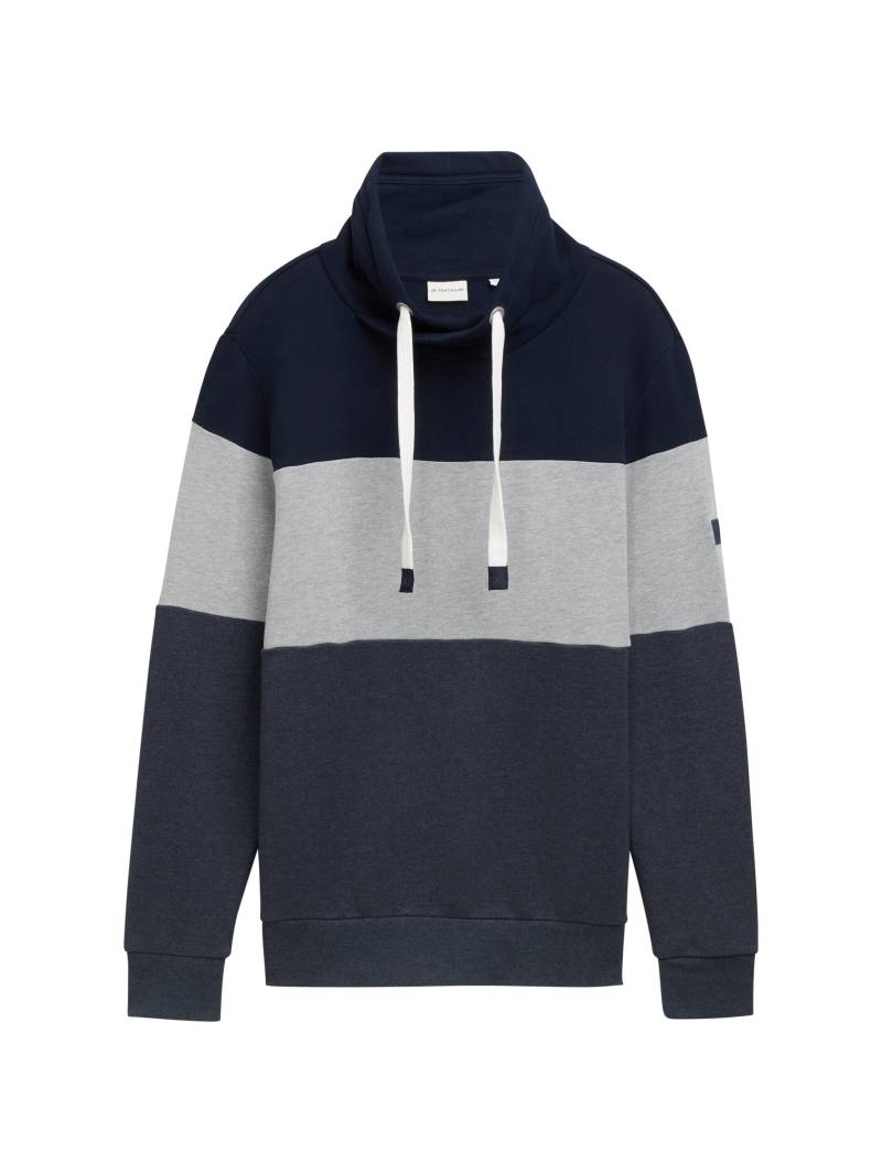 Tom Tailor - Sweatshirt mit Colour Blocking sky captain blue - Gr. - M von Tom Tailor
