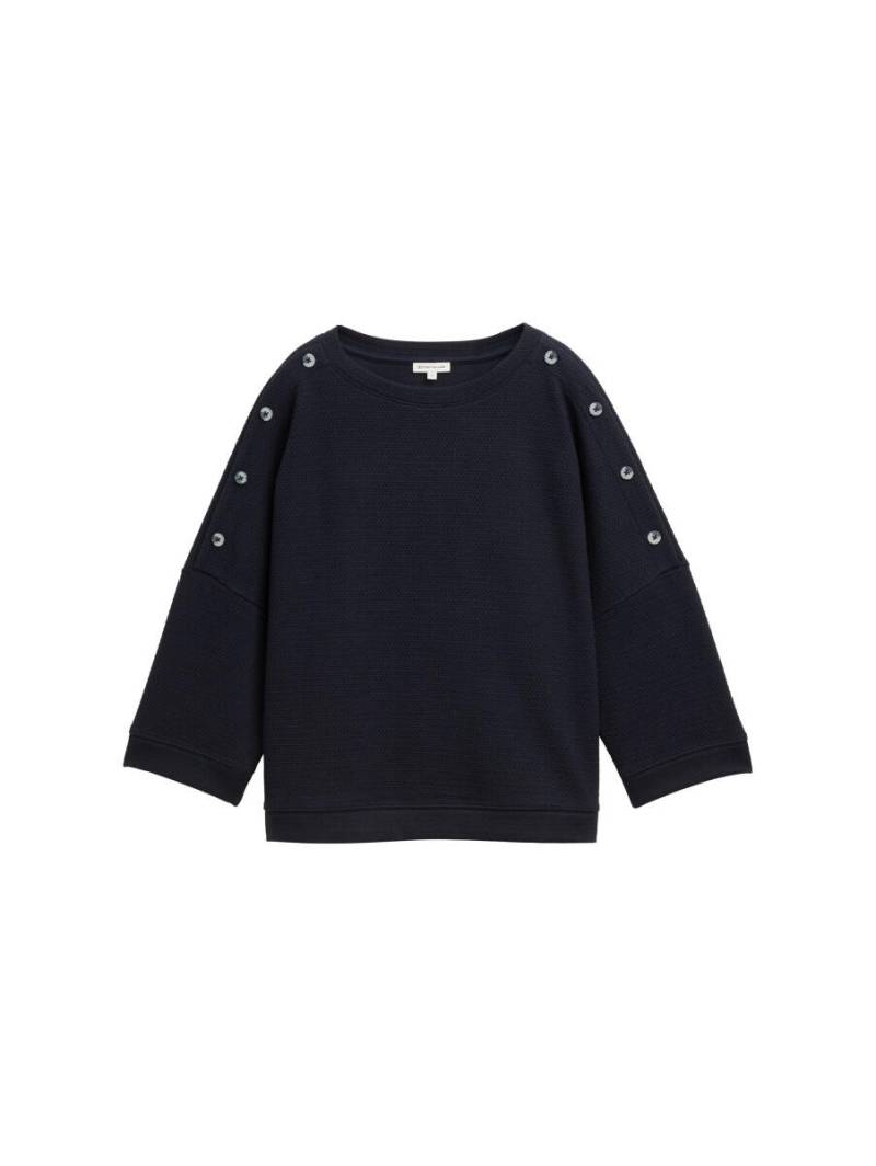 Tom Tailor - Sweatshirt mit Knopf-Details blau - Gr. - XL von Tom Tailor