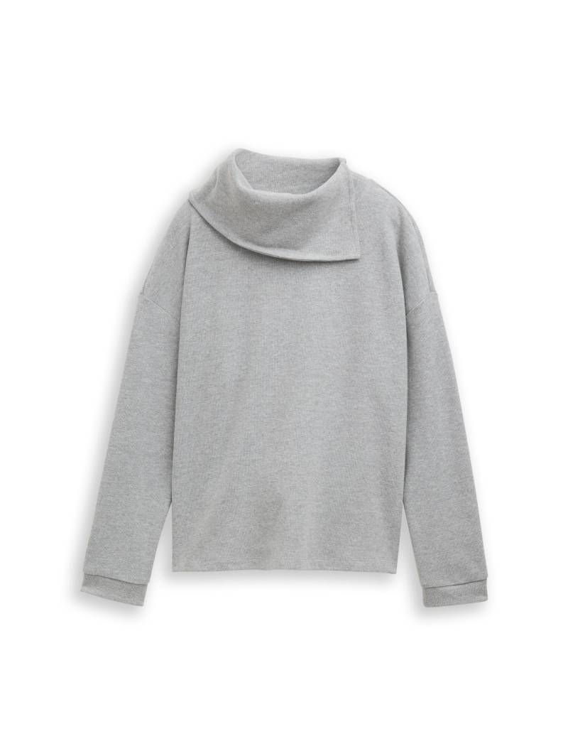 Tom Tailor - Sweatshirt mit Rollkragen medium silver grey melange - Gr. - L von Tom Tailor