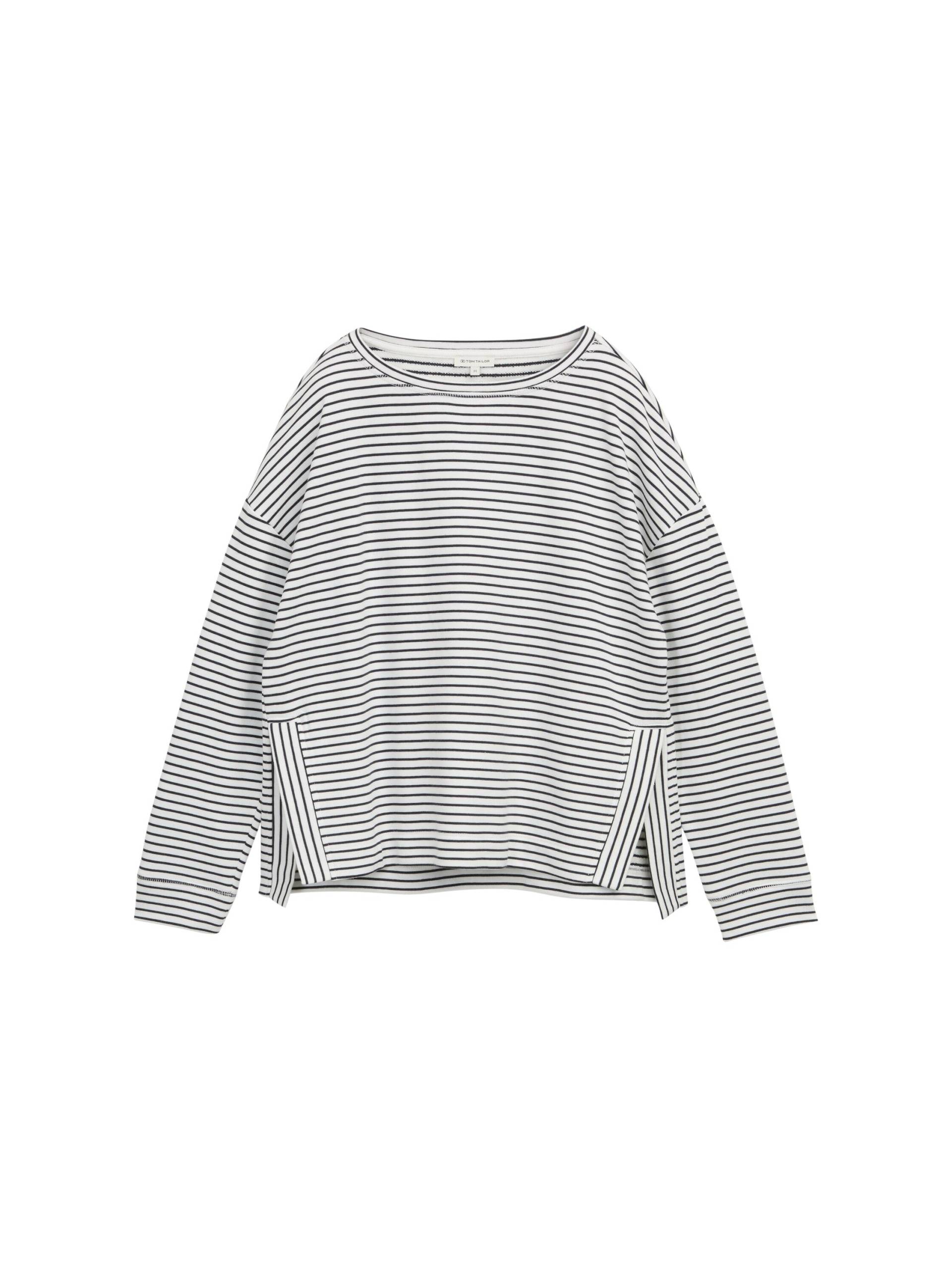 Tom Tailor - Sweatshirt mit Streifenmuster eclipse blue offwhite stripe - Gr. - L von Tom Tailor
