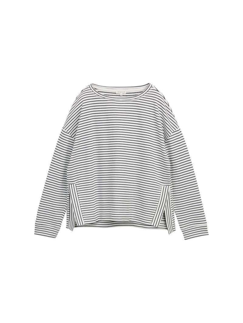 Tom Tailor - Sweatshirt mit Streifenmuster eclipse blue offwhite stripe - Gr. - XXXL von Tom Tailor
